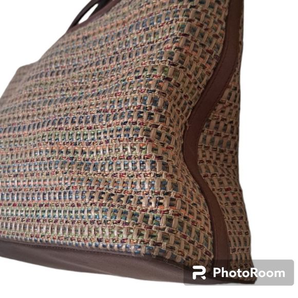 Fossil 1950s Woven Straw & Leather Tote Bag - Picture 4 of 12